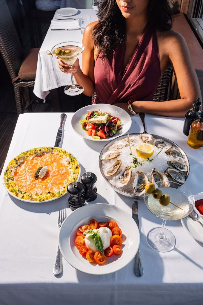 Mediterranean-style seafood plate served at Ocean Grill at The Setai in Miami Beach