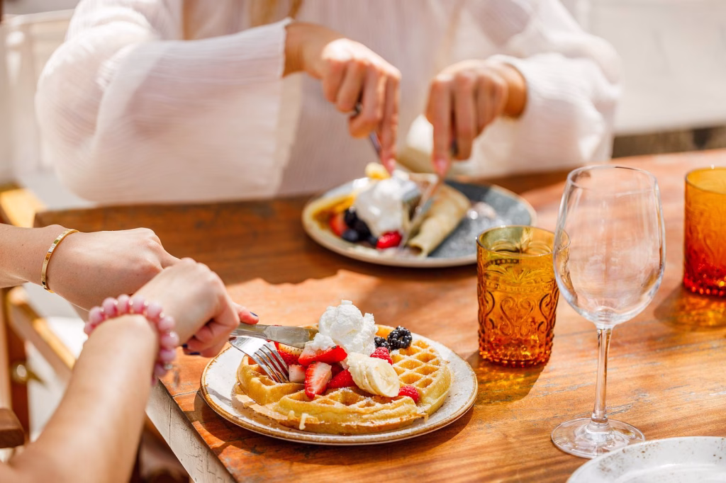 Weekend brunch spread at Nikki Beach in Miami Beach