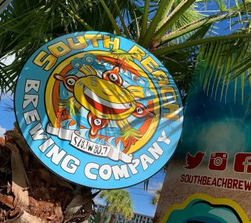 South Beach Brewing Company taproom sign on 11th Street in Miami Beach