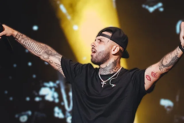 Nicky Jam performing Latin hits during New Years Eve Miami 2026 at Bayfront Park, bringing reggaeton energy to the celebration.