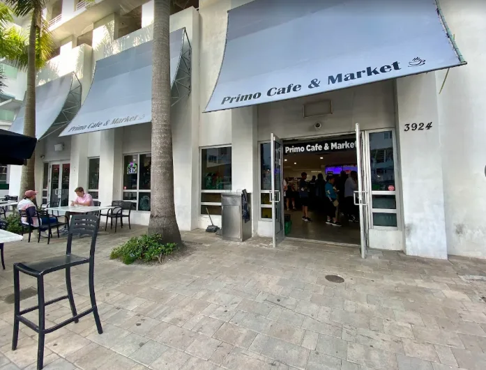 Exterior view of Primo Cafe & Market in Miami Beach