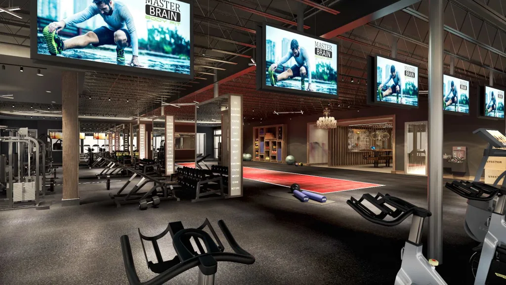 Spacious workout floor with strength machines and training zones at Anatomy Fitness Miami Beach gym