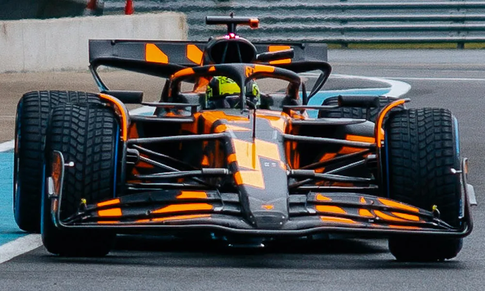 McLaren Formula 1 race car on track during Miami Grand Prix weekend