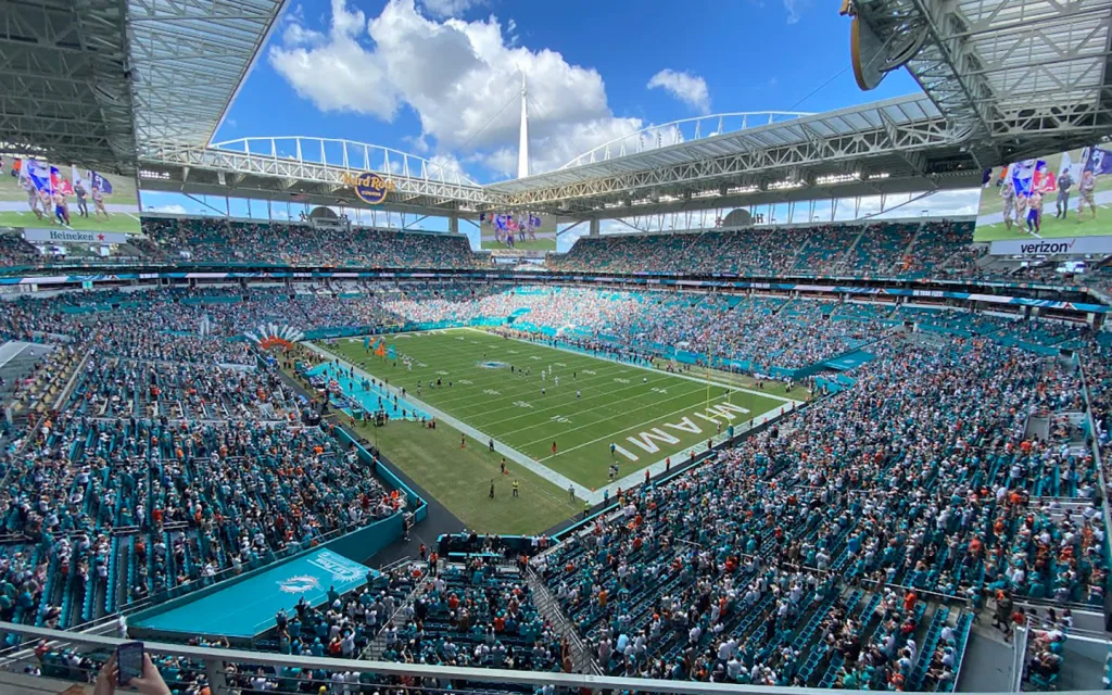 Hard Rock Stadium in Miami Gardens ready for a major football match