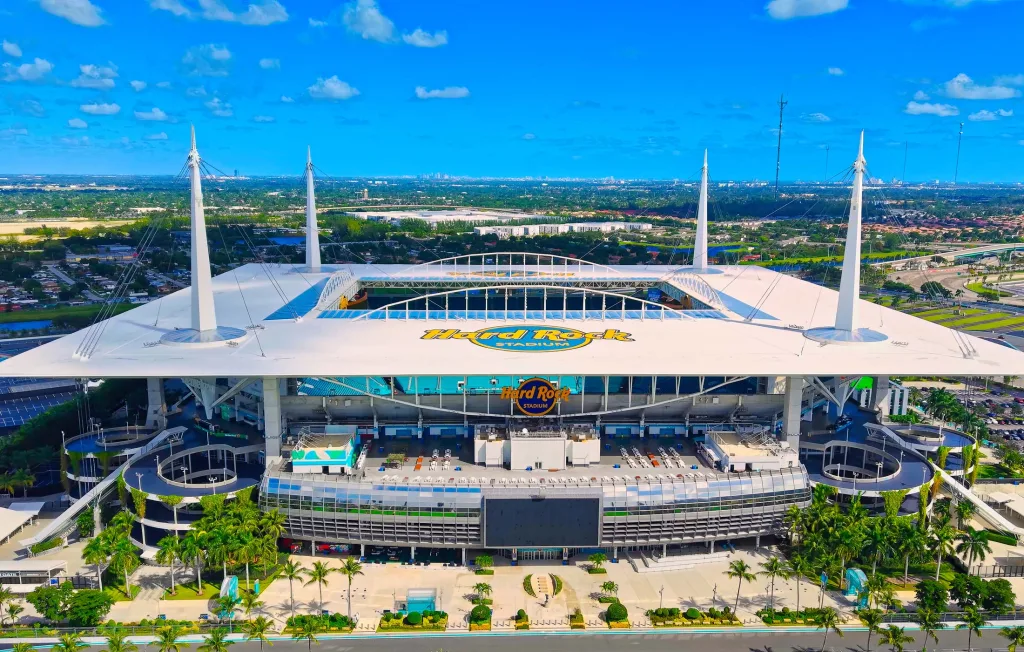 Hard Rock Stadium in Miami Gardens ready for a major football match