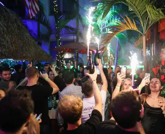 VIP bottle service and party atmosphere at Rakija Lounge with live entertainment in Miami Beach