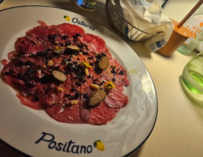 Special meal at Osteria Positano in Miami Beach with elegant presentation