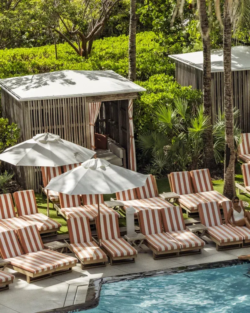Outdoor pool area at W South Beach hotel