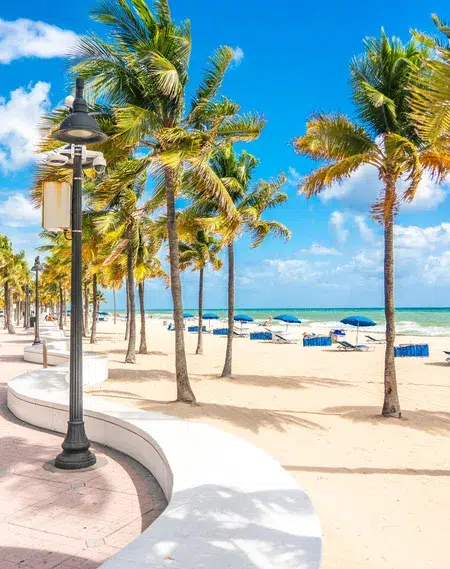 Fort Lauderdale beach with soft sand, ocean waves, and a relaxed coastal setting